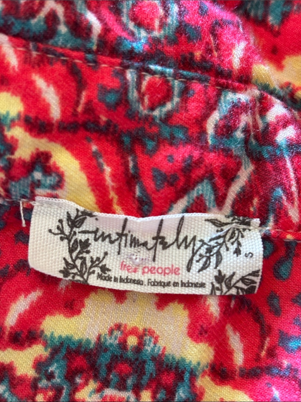 Free People We The Free Cotton Sleep Shirt Happy Holibabe Size Small - Picture 5 of 9